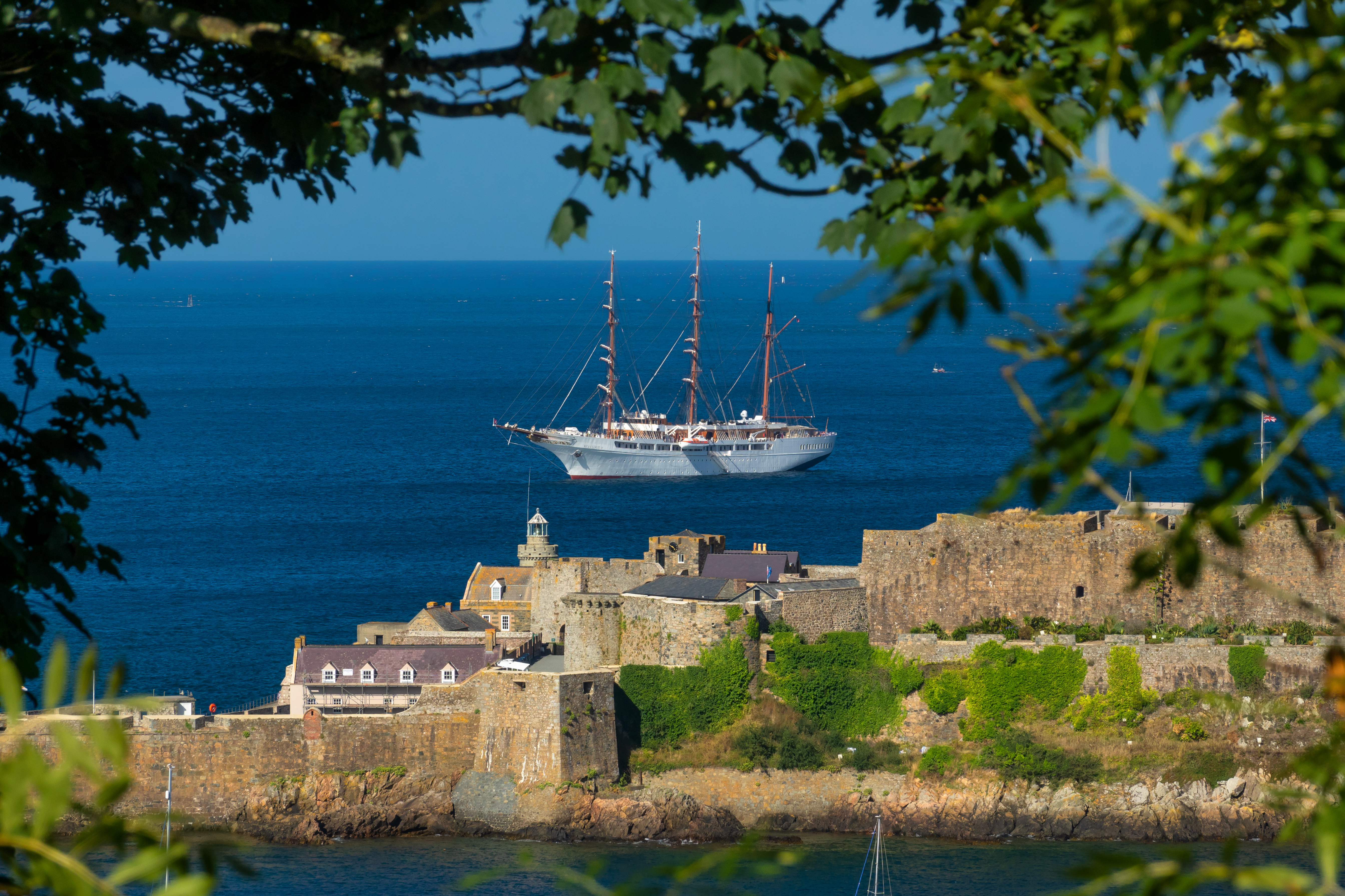 Yacht off Castle Cornet