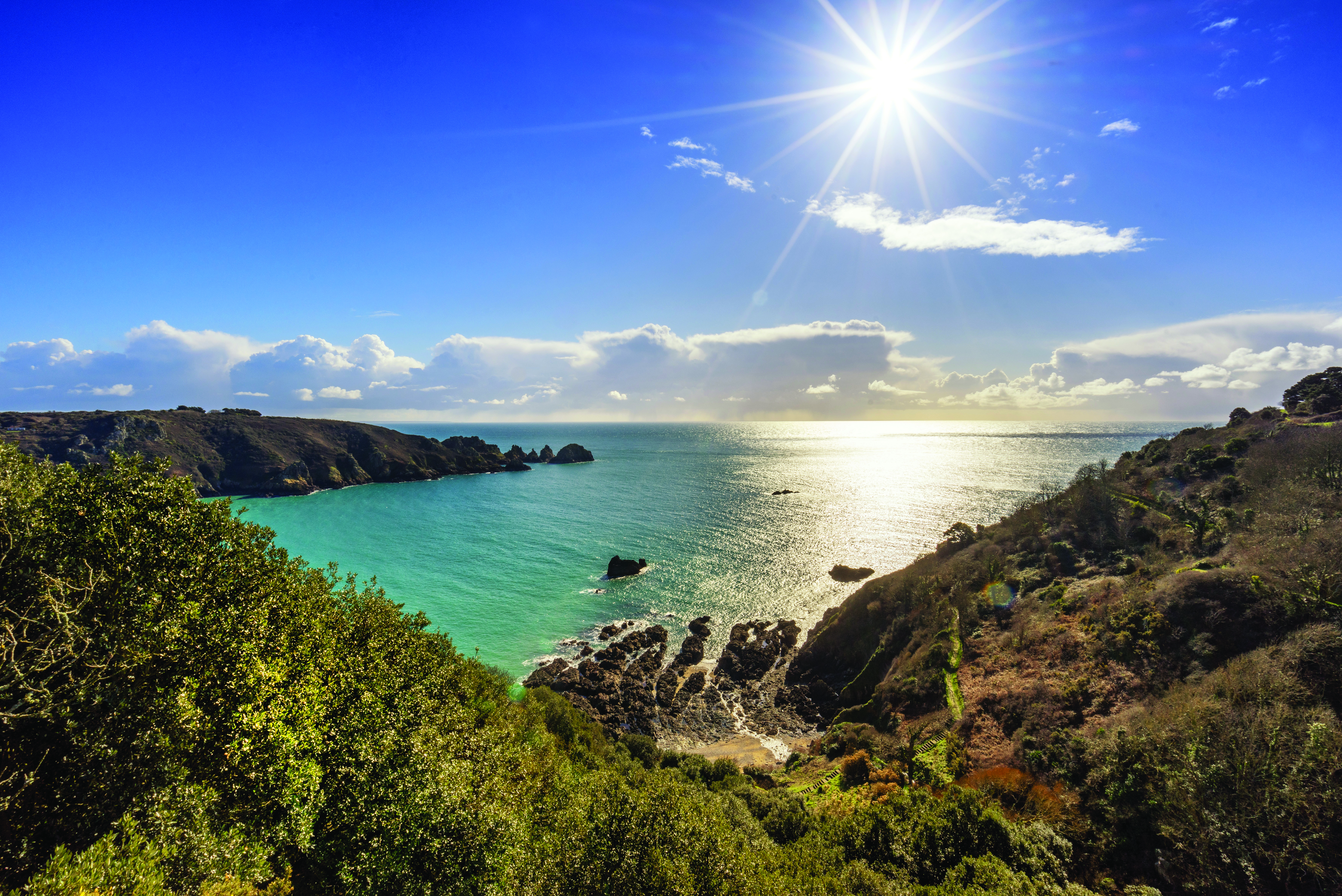 Sea View from Cliff Path above Moulin Huet Bay